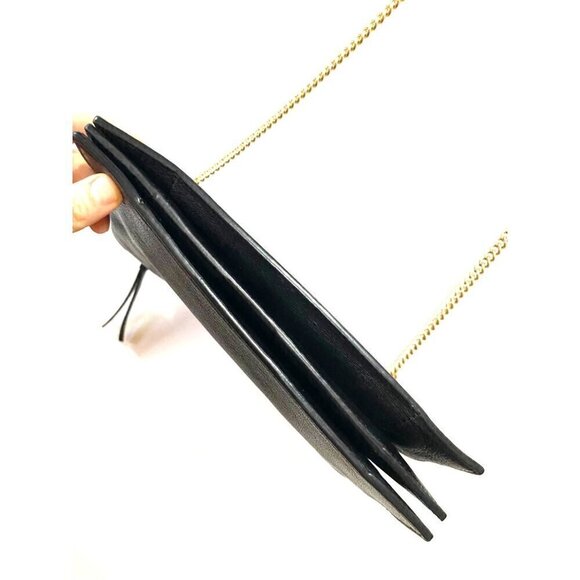 allsaints fletcher xbody bag leather black gold clutch grunge goth clutch $299 - Picture 5 of 16